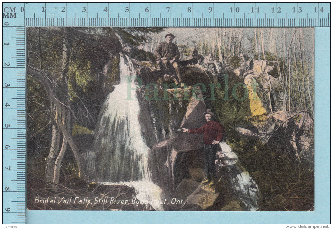 CPA Voyagé 1908-  Brid Al Veil Falls, Still River Byng Inlet Ontario, Animated  - Timbre CND #89 - Autres & Non Classés