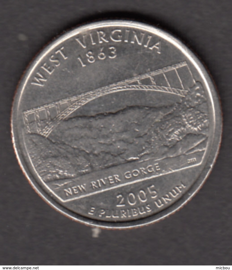 USA, 2005, West Virginia, Pont, Bridge - 1999-2009: State Quarters