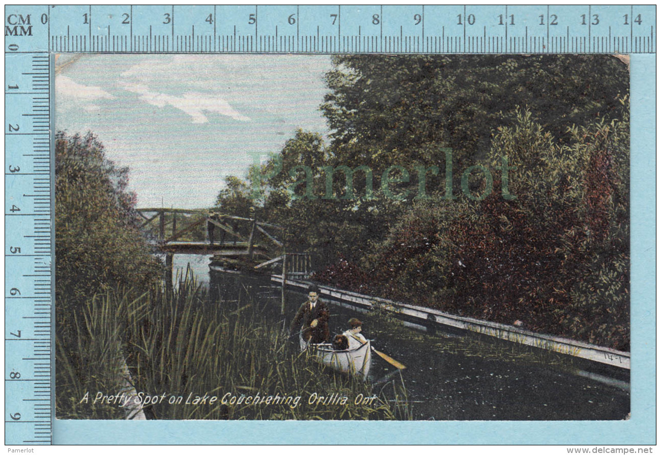 CPA Voyagé 1908- A Pretty Spot For  Canoeing At Couchiching  Orillia Ontario - Timbre CND #89 - Autres & Non Classés