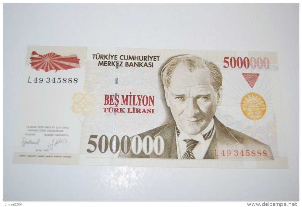 1997 Türkei - 5 000 000 Lira /  7. Emisyon - Serie  L49 - UNC - Turkey