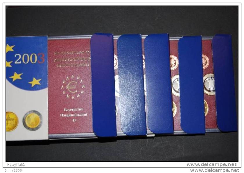 Deutschland Original KMS 2003 In PP Komplett 5 Prägestätten (A,D,F,G,J) - Mint Sets & Proof Sets