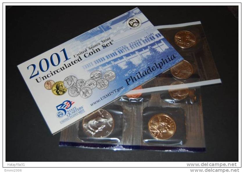 USA /  UNCIRCULATED COIN SET 2001 - Philadelphia (KMS 2001 Prägeort  Philadelphia Mint) - Jahressets