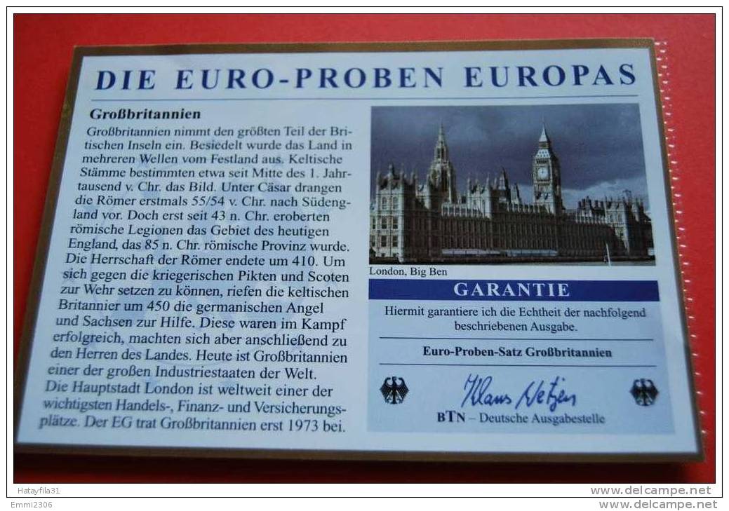 Großbritannien  2003 - Euro Proben Satz - Nieuwe Sets & Proefsets