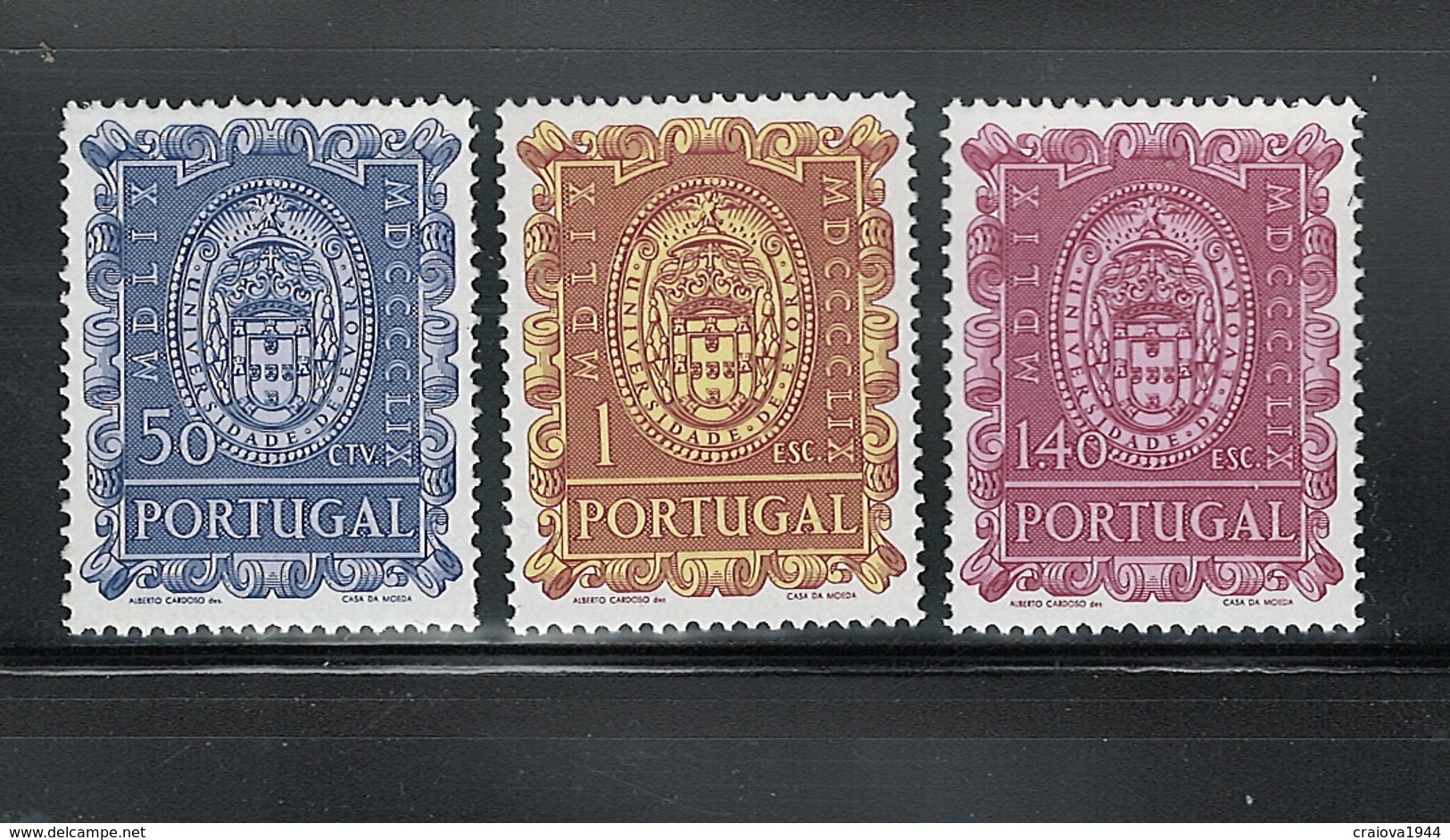 PORTUGAL1960"400th ANNIV. UNIVERSITY Of EVORA" #857-859 MNH - Nuevos