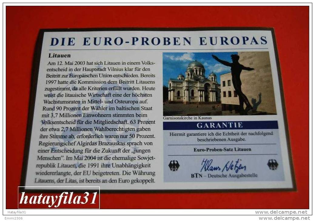 Euro Proben Satz Litauen 2006 - Lituania