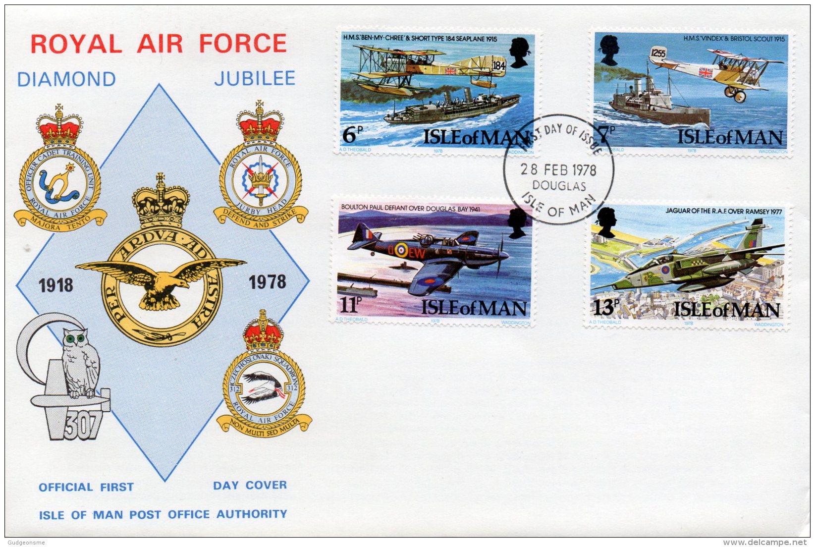 IOM 1978 RAF FDC AS SCAN - Isle Of Man