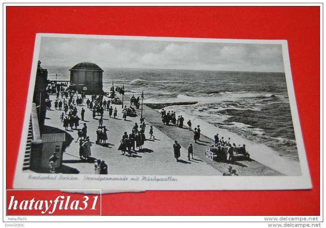 Nordseebad Borkum  Strandpromenade Mit Muzikpavillon  Gelaufen 1955 Ohne Briefmarke - Borkum