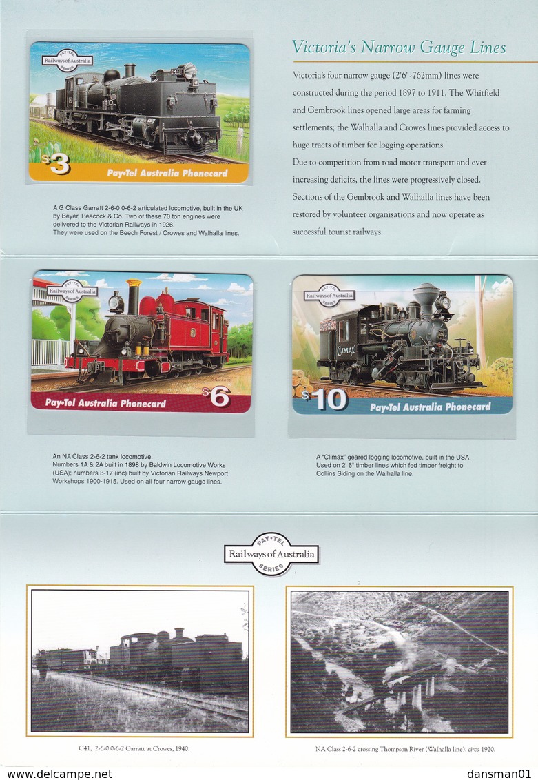 AUSTRALIA  1995 PAYPEL Victoria's Narrow Guage Railways Trains Mint - Other - Oceanie