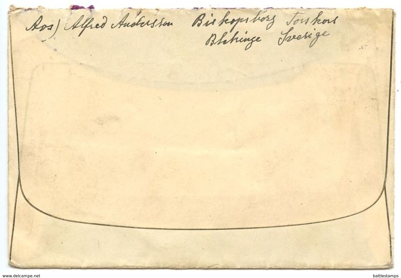 Sweden 1924 Cover Karlskrona  To Schenectady, New York W/ Scott 167 Coil Pair - Lettres & Documents