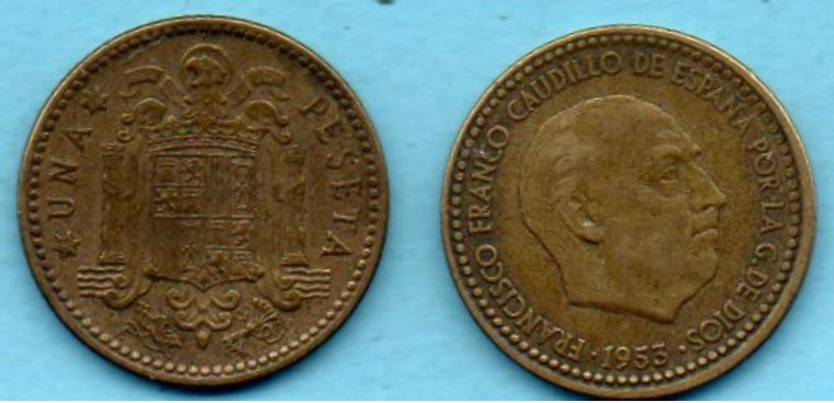 (r65)  ESPAGNE / SPAIN   1 PESETA 1953 ( *56 ) F.FRANCO - 1 Peseta