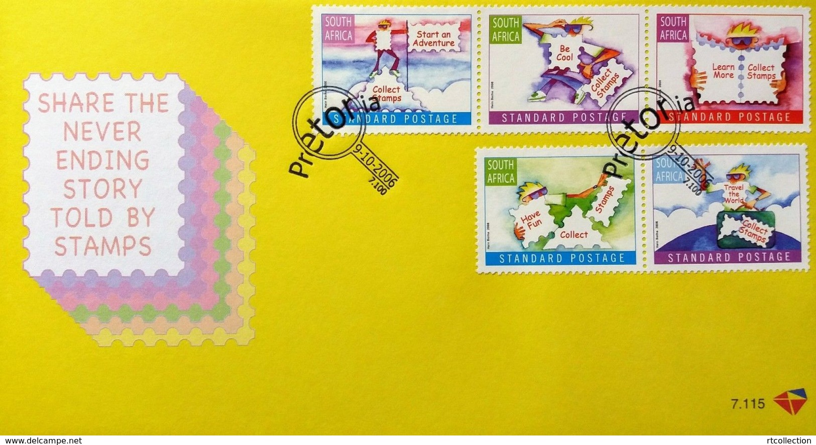 South Africa RSA 2006 First Day Cover FDC Having Fun With Stamps World Post Day 9/10/2006 SG 1616-1620 Mi 1731-1735 - Lettres & Documents