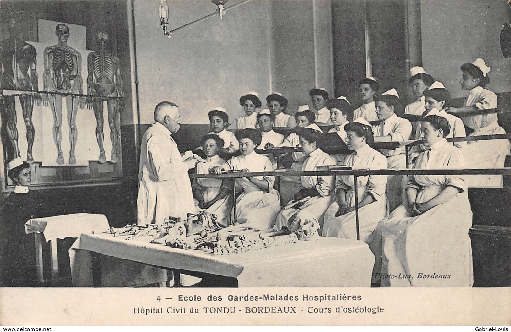 Ecole Des Gardes-Malades Hospitalières - Hôpital Civil Du Tondu - Bordeaux - Cours D'ostéologie - Non Circulé - Bordeaux