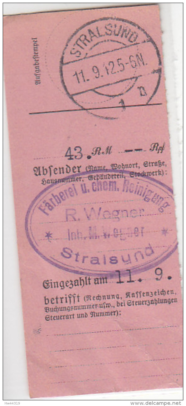 Zalkartenabschnitt Aus Stralsund 11.9.42 - Briefe U. Dokumente