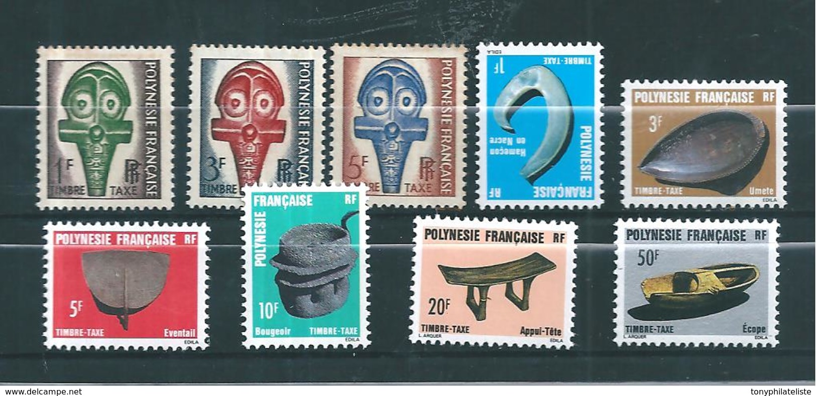 Polynésie  Timbres Taxes De 1958/87  N°1 A 9 Complet Neufs ** Sans Trace De  Charnière - Timbres-taxe