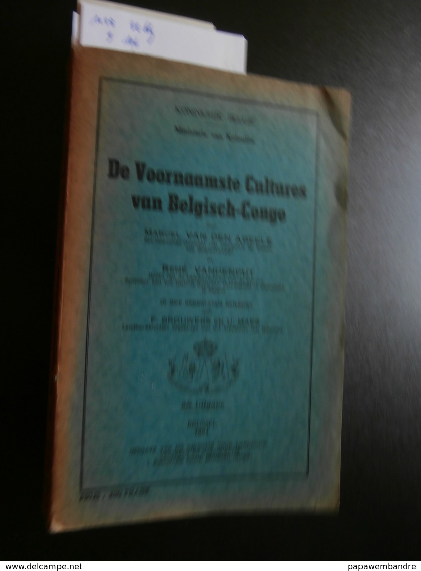 De Voornaamste Cultures Van Belgisch-Congo (1951) Van Den Abeele - Vandenput - Histoire