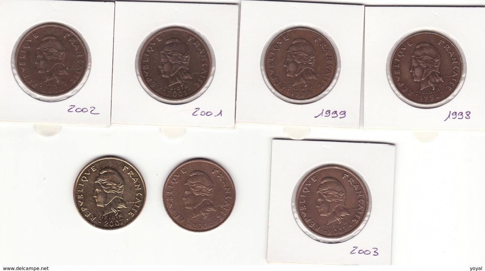 NC Lot 1 De 100 Frs Toutes Differentes 7p - New Caledonia