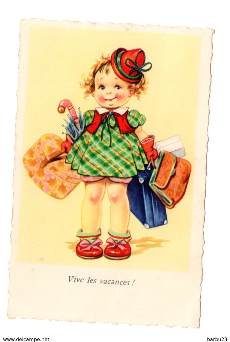 Vive Les Vacance, Petite Fille Bagages MD Paris N° 630 Scans Recto/verso - Contemporain (à Partir De 1950)