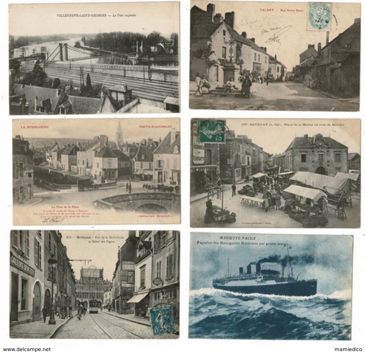 42 CP Lot N°58 Dont Trains: Gares De RICHELIEU-MANDUEL-GASNY+LOCOS+Marché à SAVENAY+ CHOIX DIVERS - 5 - 99 Cartes