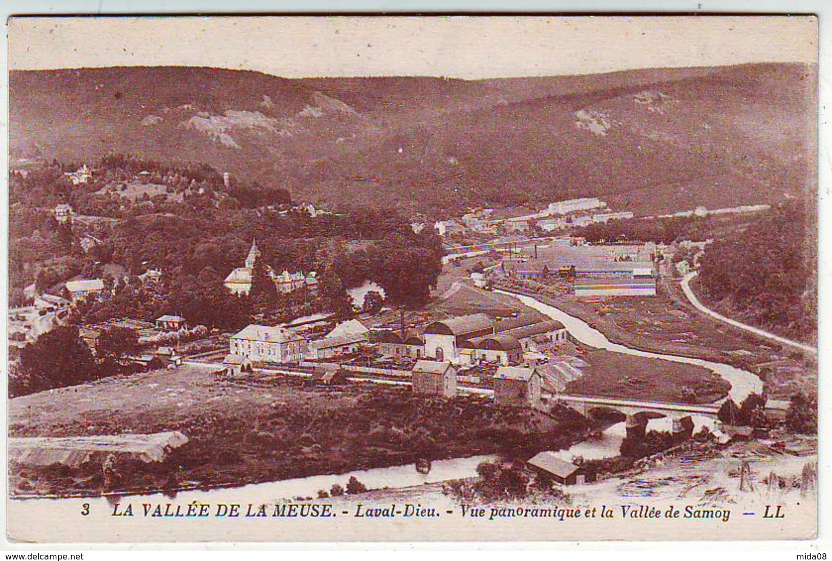 08. MONTHERME . LA VALLEE DE LA MEUSE . LAVAL DIEU . VUE PANORAMIQUE ET LA VALLEE DE LA SEMOY . Editeur L. L. - Montherme