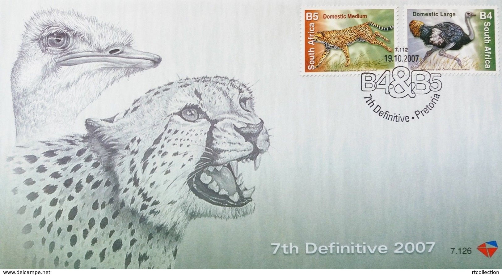 South Africa 2007 First Day Cover FDC Fauna Local Wildlife Ostriches Leopard Birds Animals Mammals Bird Nature Stamps - Autruches