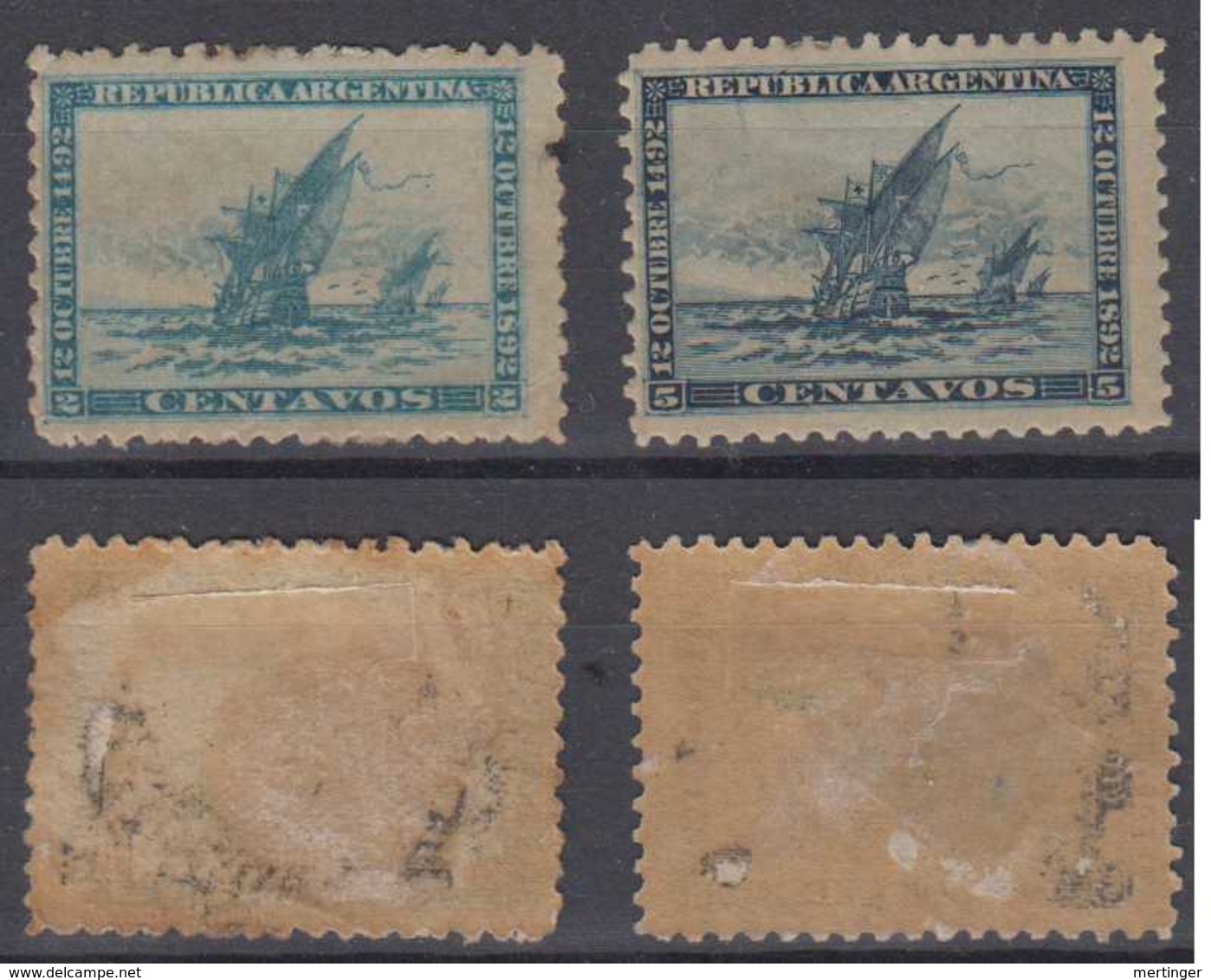 Argentina Mi# 81-82 * Mint America Columbus 1892 - Neufs