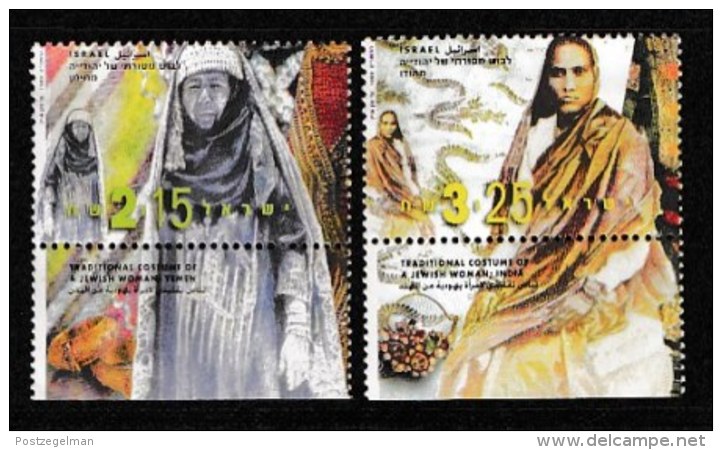 ISRAEL, 1999, Mint Never Hinged Stamp(s), Ethnic Costumes, M1504-1505,  Scan 17143, With Tab(s) - Neufs (avec Tabs)