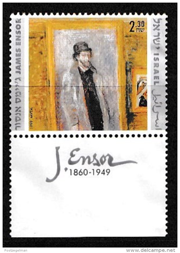 ISRAEL, 1999, Mint Never Hinged Stamp(s), James Ensor, M1516,  Scan 17147, With Tab(s) - Ongebruikt (met Tabs)