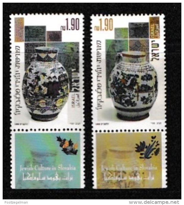 ISRAEL, 1999, Mint Never Hinged Stamp(s), Jewish Culture In Slovakia, M1532-1533,  Scan 17156, With Tab(s) - Ongebruikt (met Tabs)