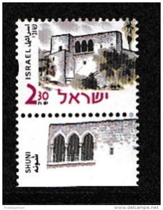 ISRAEL, 2000, Mint Never Hinged Stamp(s), Building &amp; Historic Sites, M1545,  Scan 17159, With Tab(s) - Nuevos (con Tab)