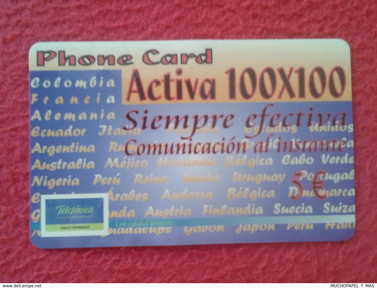 ANTIGUA TARJETA TELEFÓNICA PHONE CARD ESPAÑA SPAIN ESPAGNE ACTIVA 100 X 100 VER FOTO/S Y DESCRIPCIÓN IDEAL COLECCIÓNISTA - Autres & Non Classés