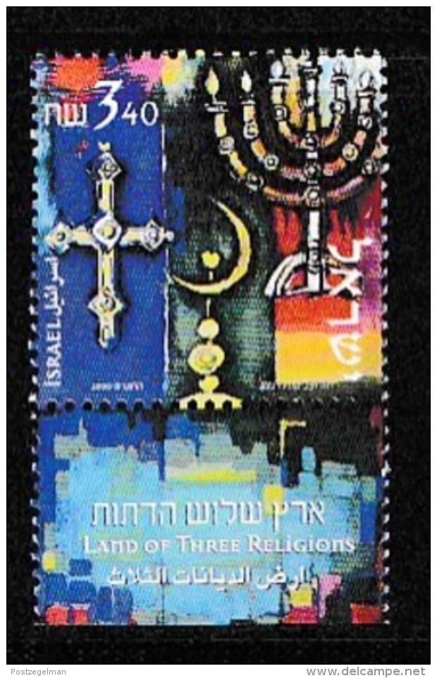 ISRAEL, 2000, Mint Never Hinged Stamp(s), Land Of 3 Religions,  M 1560, Scan 17168, With Tab(s) - Nuovi (con Tab)