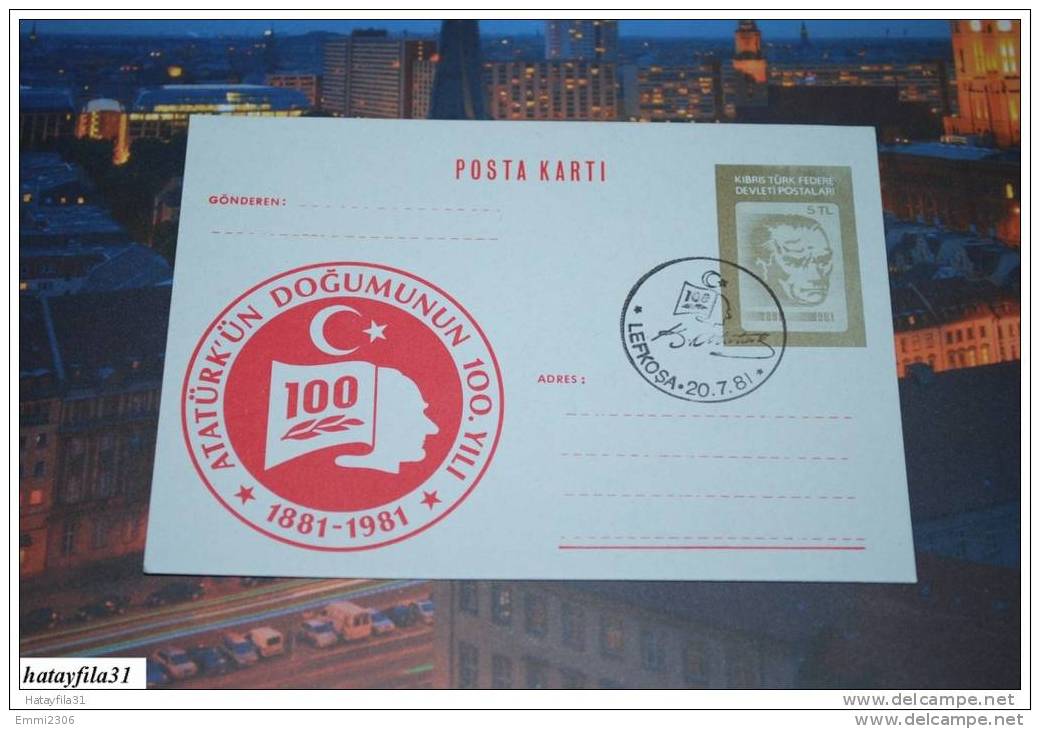 Türkisch - Zypern 1981 / Sonderst. Postkarten -  100. Geburtstag Von Atatürk / ( T- 55 ) - Covers & Documents