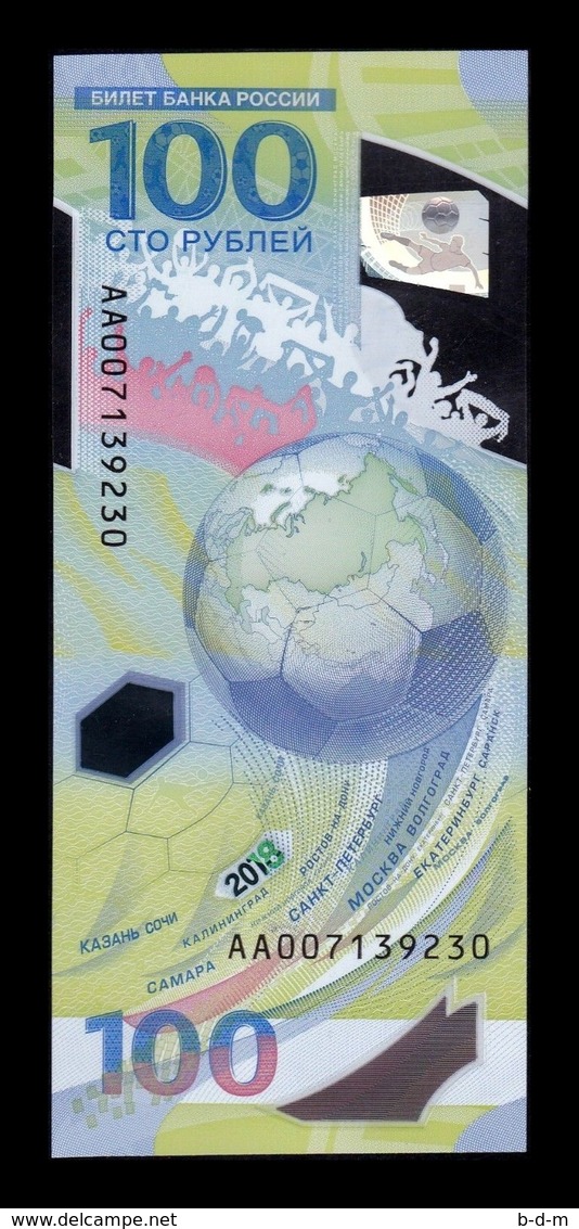 Rusia Russia 100 Rubles Fifa World Cup 2018 Pick New Polymer SC UNC - Rusia