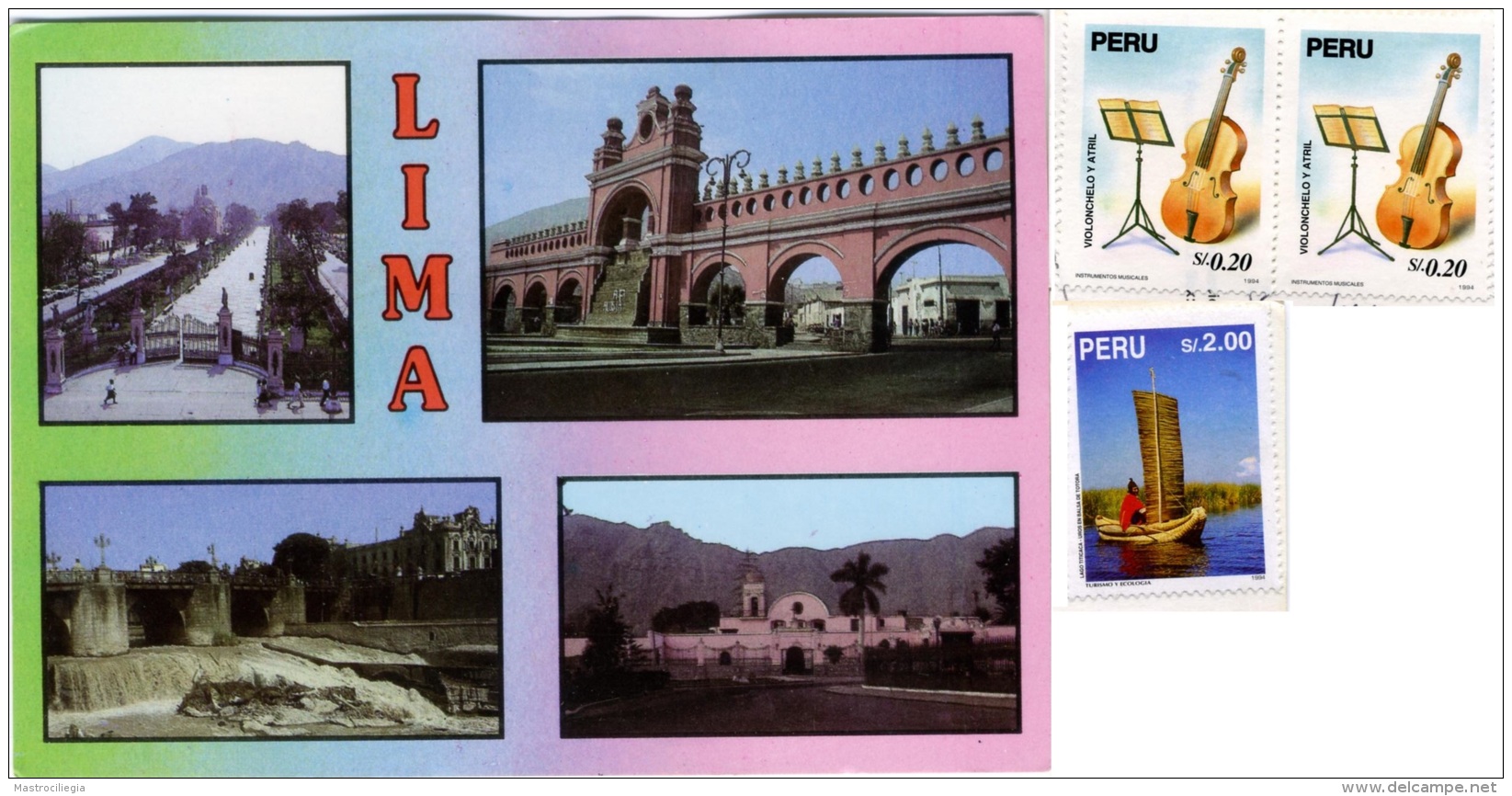 PERU  LIMA  Multiview  4 Nice Stamps - Perù