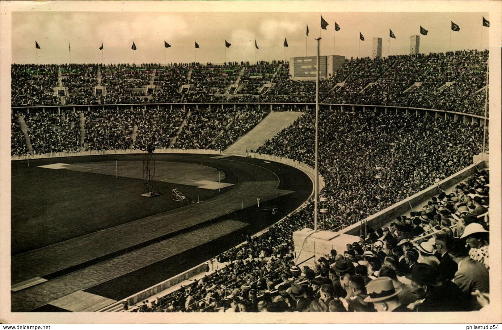 1936, Reichssportfeld  "Deutsche Kampbahn" (Olympiastadion - AK Ungebraucht - Estate 1936: Berlino