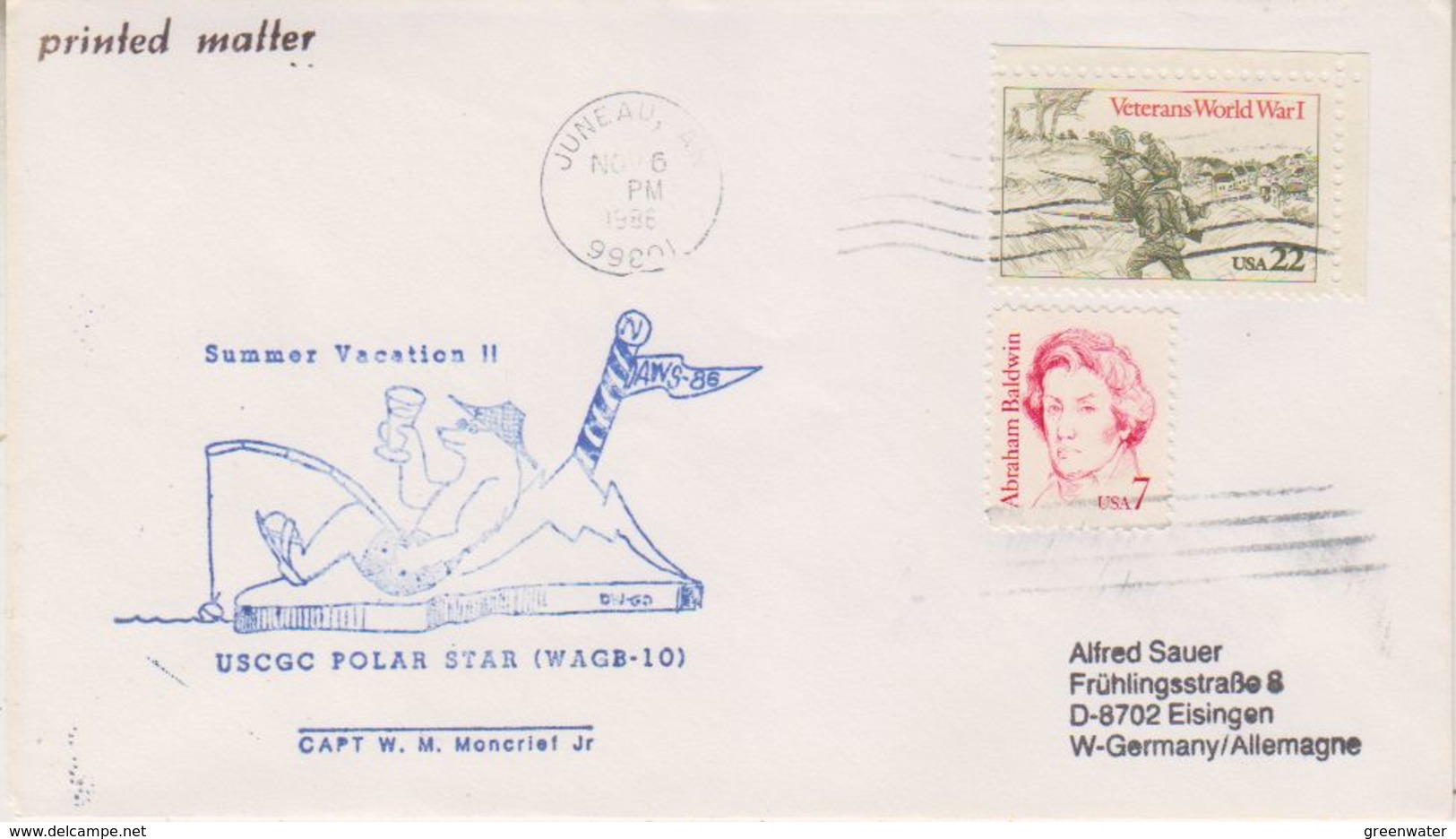 USA 1988 Polar Star Cover Ca Juneau Nov 6 1988 (39415) - Barcos Polares Y Rompehielos