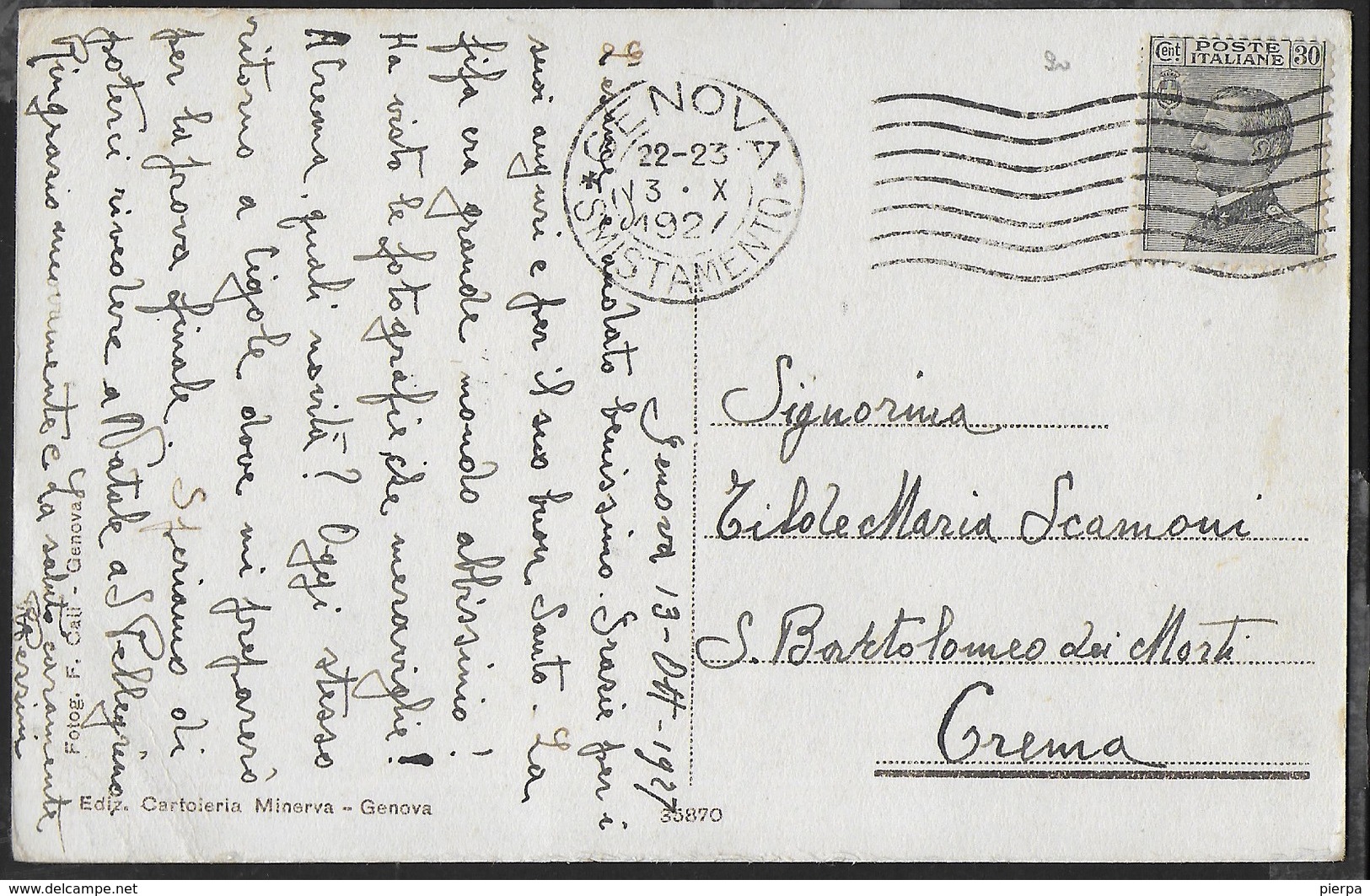 GENOVA ALBARO - REGIA SCUOLA NAVALE SUPERIORE - FORMATO PICCOLO - FOTOED. CALI' GENOVA - VIAGGIATA 1927 - Scuole