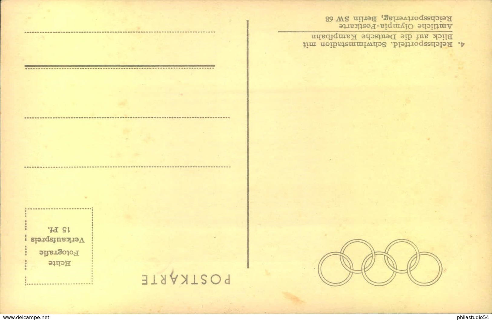 1936, Reichssportfeld, Olympia Schwimmstadion - Seltenere AK Ungebraucht - Summer 1936: Berlin