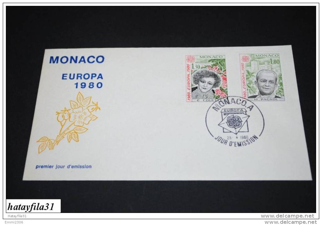 Monaco    FDC   CEPT  1980   Mi. 1421 + 1422 ( T - 42 ) - 1980