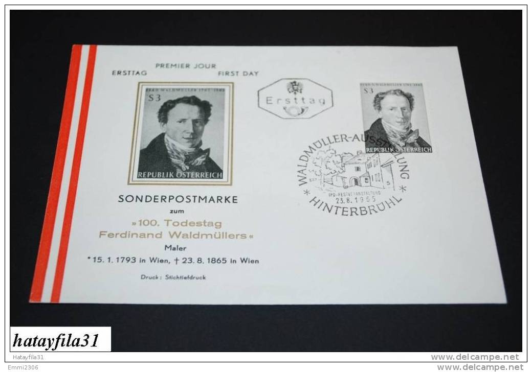 Österreich FDC 1965 Mi. 1193   100.Todestag Von Ferdinand Georg Waldmüller  ( T - 21 ) - FDC