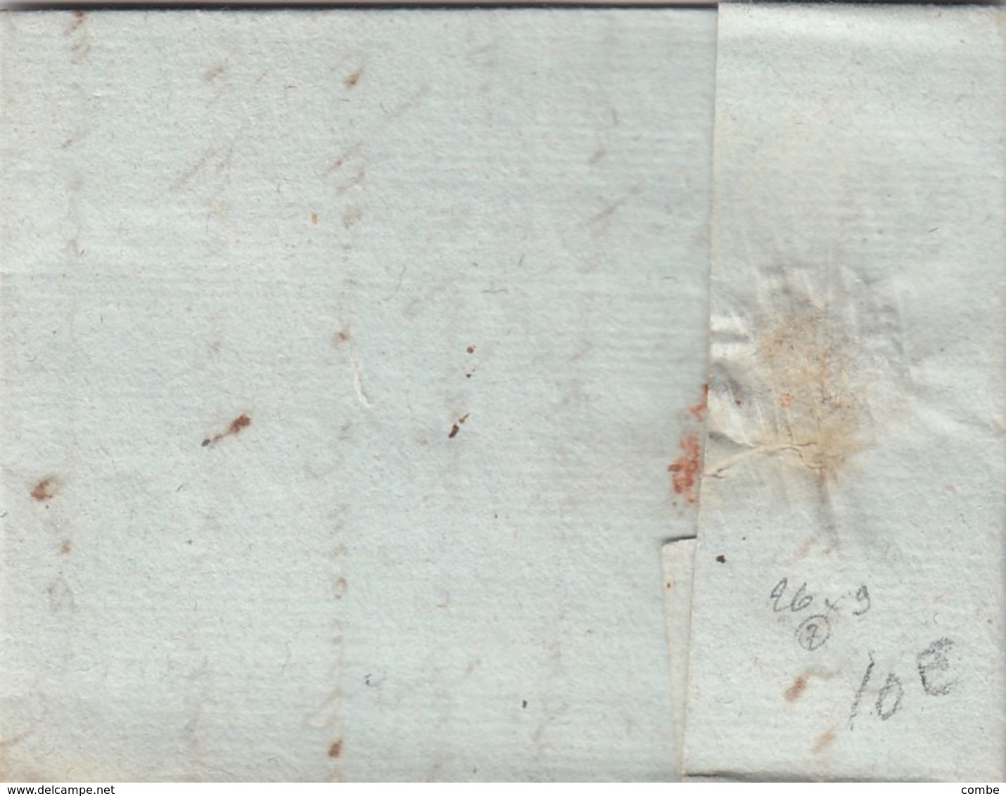 LETTRE. 9 AOUT 29. MARQUE 61/CALAIS POUR NARBONNE. TAXE BLEUE 18 / 4 - 1801-1848: Précurseurs XIX