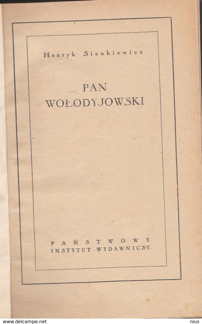 Poland Polska 1955 H. Sienkiewicz "PAN WOLODYJOWSI", Warszawa - Slawische Sprachen