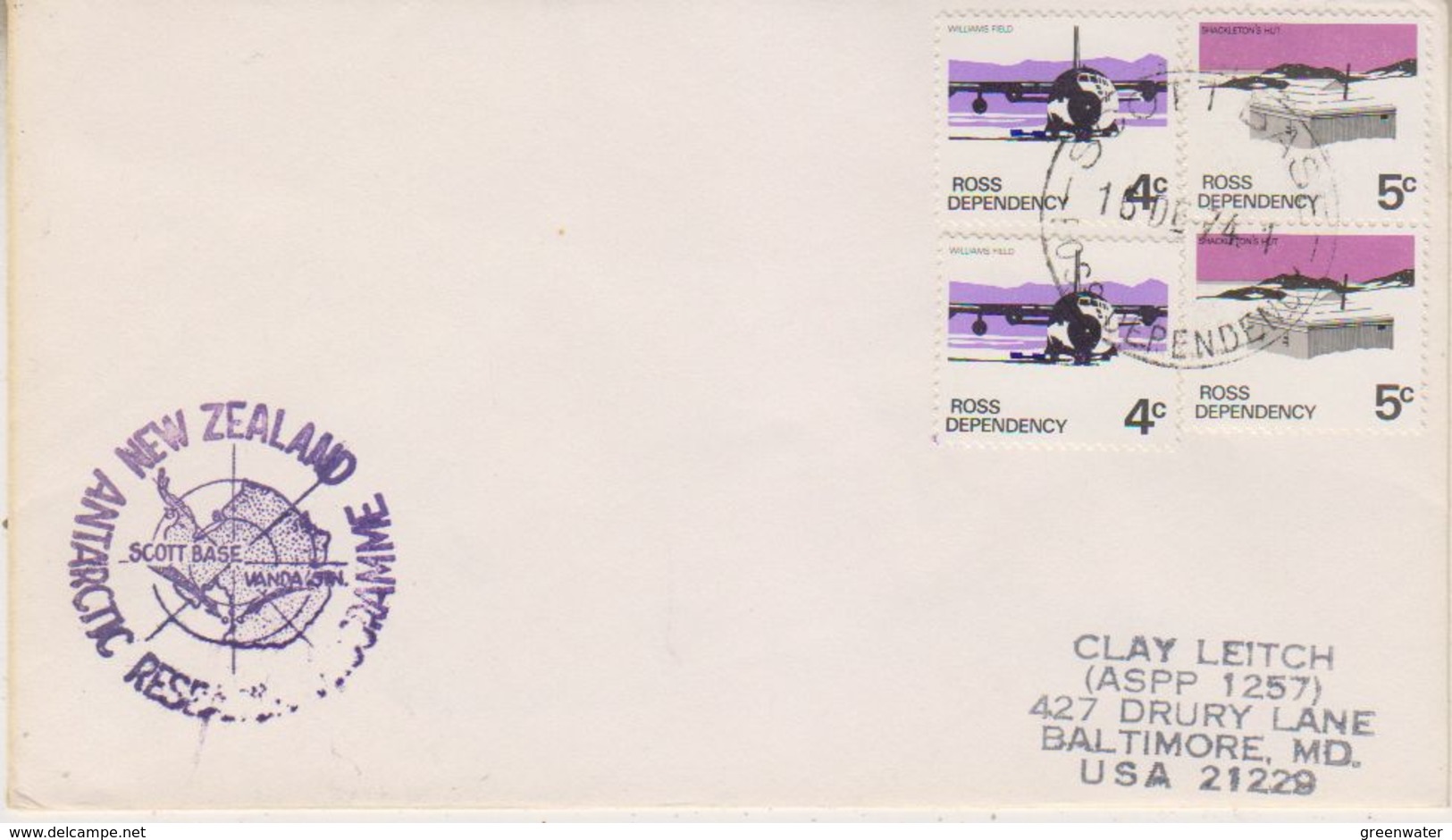 Ross Dependency 1974 Ca Scott Base 16 Dec 74 Backside Ca Dog Sled (39420) - Covers & Documents