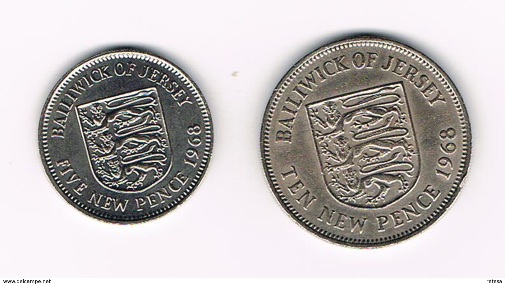 &-  JERSEY  5 En 10 NEW  PENCE  1968 - Jersey