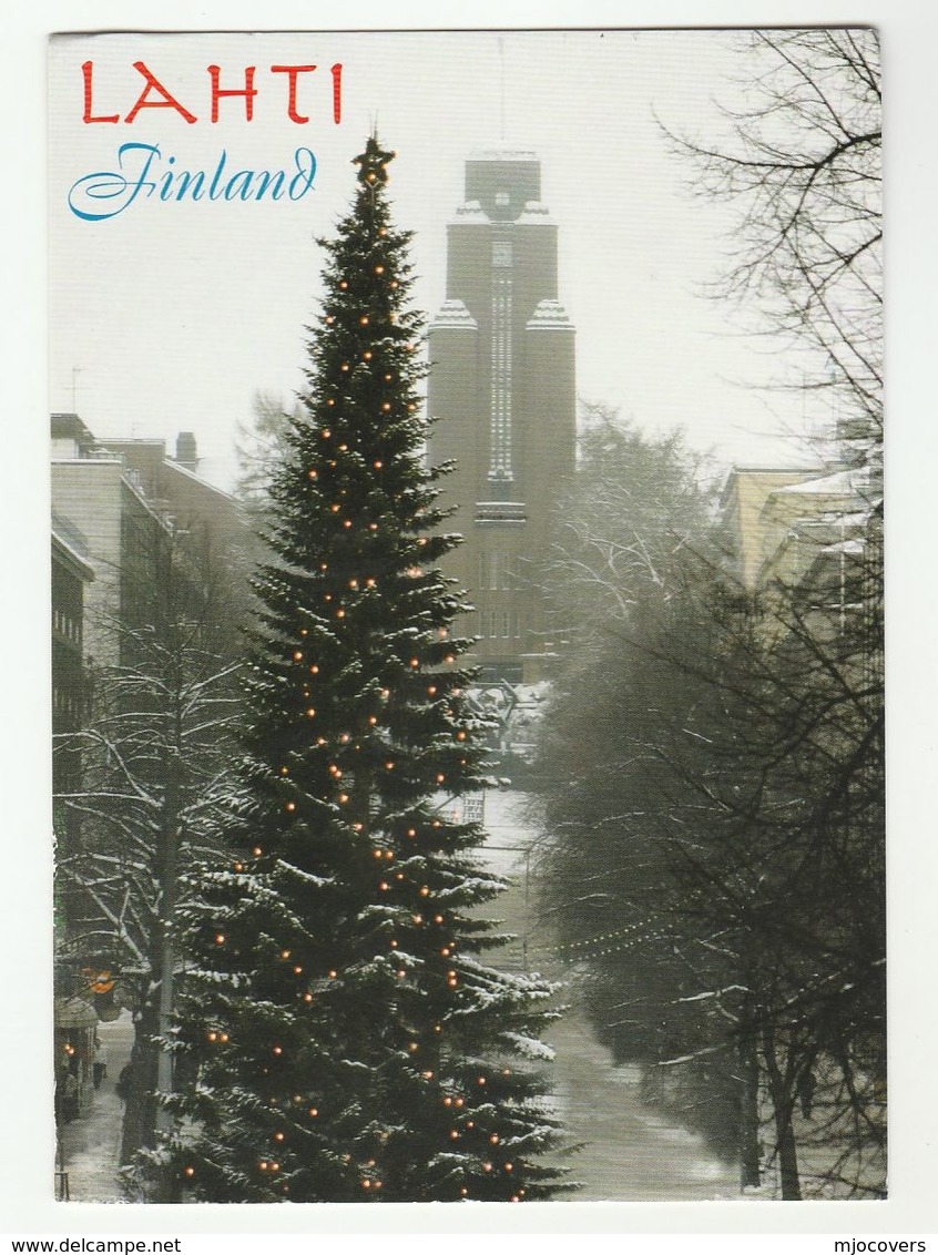 2012 Finland Stamps COVER (postcard LAHTI Christmas Tree) To GB - Covers & Documents
