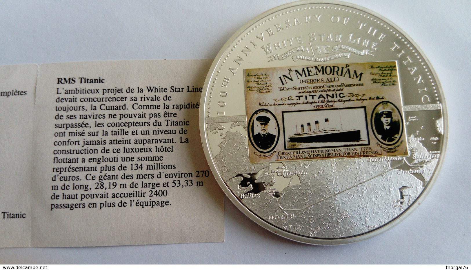 TITANIC 1912- 2012 MEDAILLE COMMEMORATIVE DU NAUFRAGE DU PAQUEBOT TITANIC