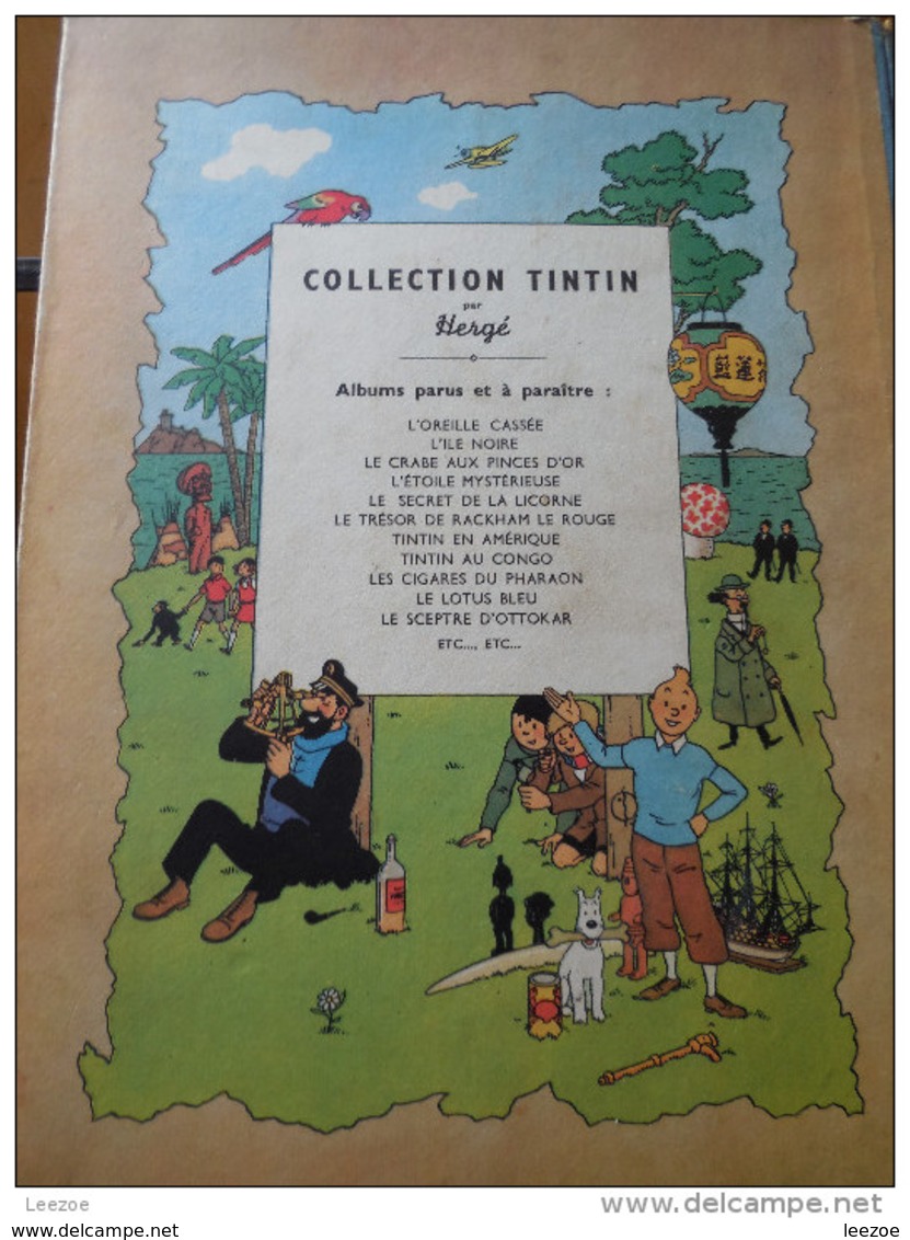 TINTIN :L'ETOILE MYSTERIEUSE, 4ème Plat B1,1946..CÔTE BDM + 1000€ - Tintin