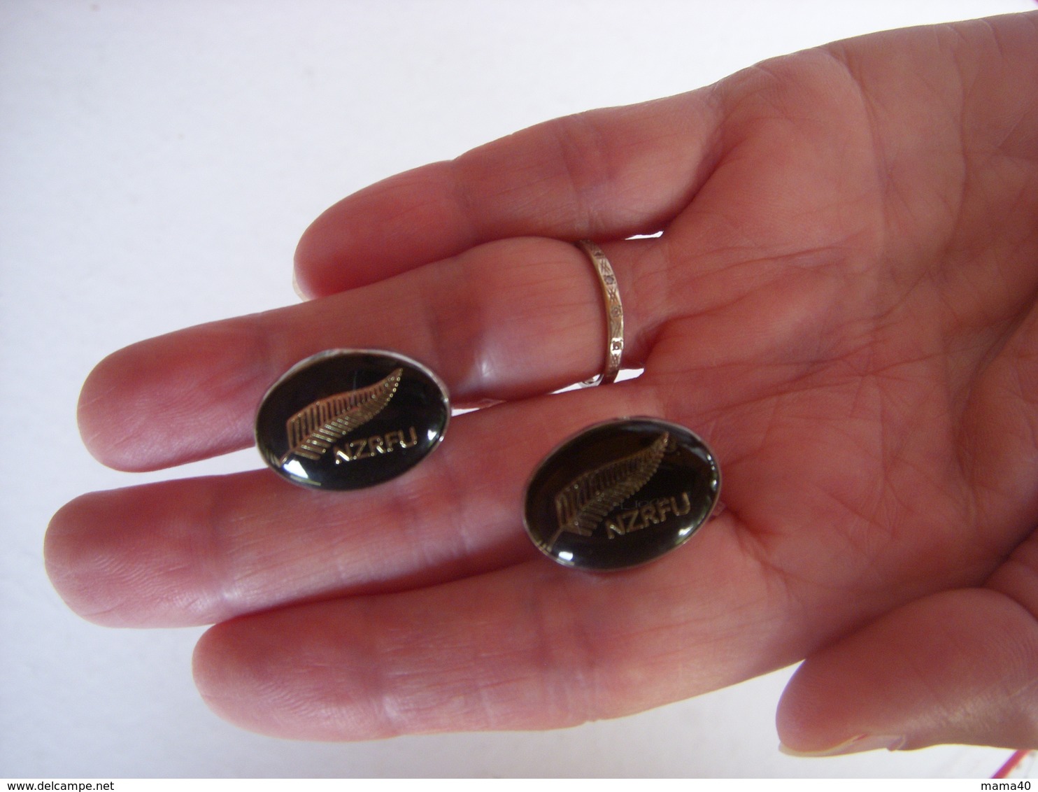 BOUTONS DE MANCHETTES - SPORT - RUGBY - NOUVELLE ZELANDE - ALLBLACKS - NZRFU - NEW ZEALAND RUGBY - Cuff Links & Studs