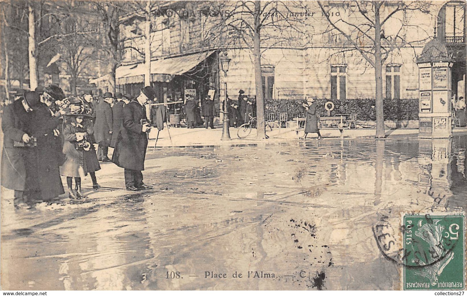 75-PARIS-INONDATIONS- PLACE DE L'ALMA - Inondations De 1910