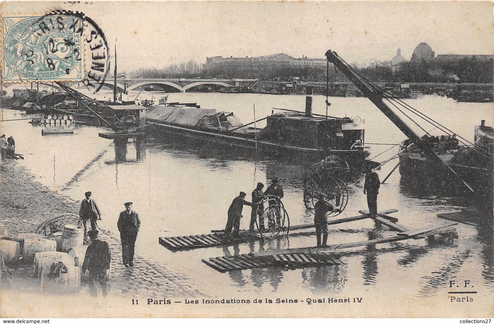 75-PARIS-INONDATIONS- QUAI HENRI IV - Paris Flood, 1910